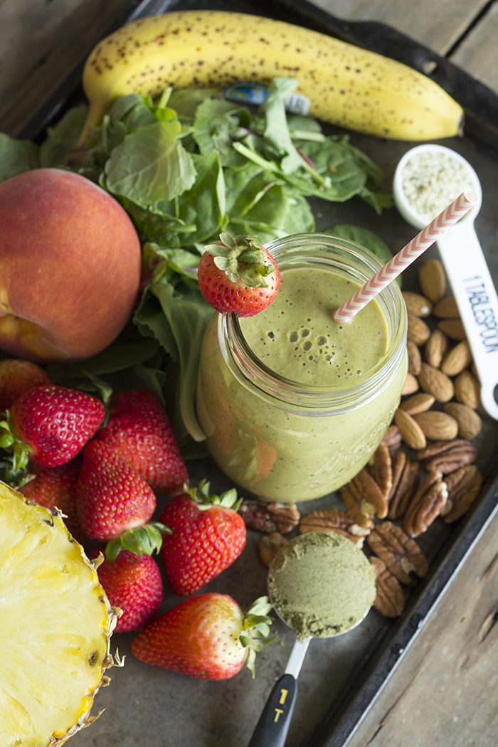 Looking for a morning pick-me-up? Check out my Green Smoothie Recipe. Loaded with tons of nutrition and tastes so good!