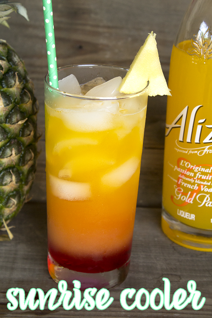 Needing something fruity for your next summertime party? Try this Sunrise Cooler featuring Alizé Gold Passion liqueur.