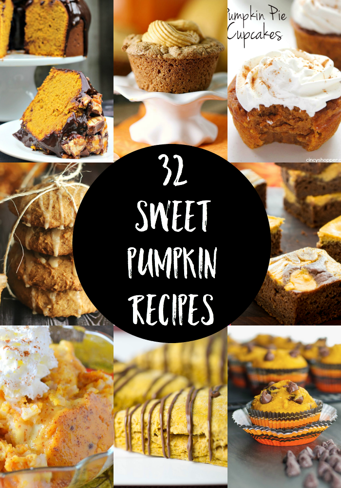 Love Pumpkin as much as I do? Then you will LOVE these 32 Sweet Pumpkin Recipes!! Happy Baking!