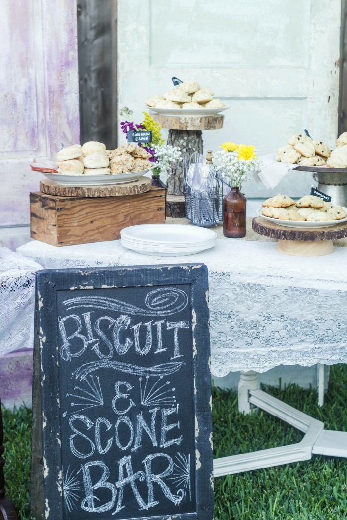 Looking for a unique brunch idea? How about a DIY Biscuit and Scone Bar? Perfect for a tailgate brunch, bridal shower brunch or baby shower brunch!