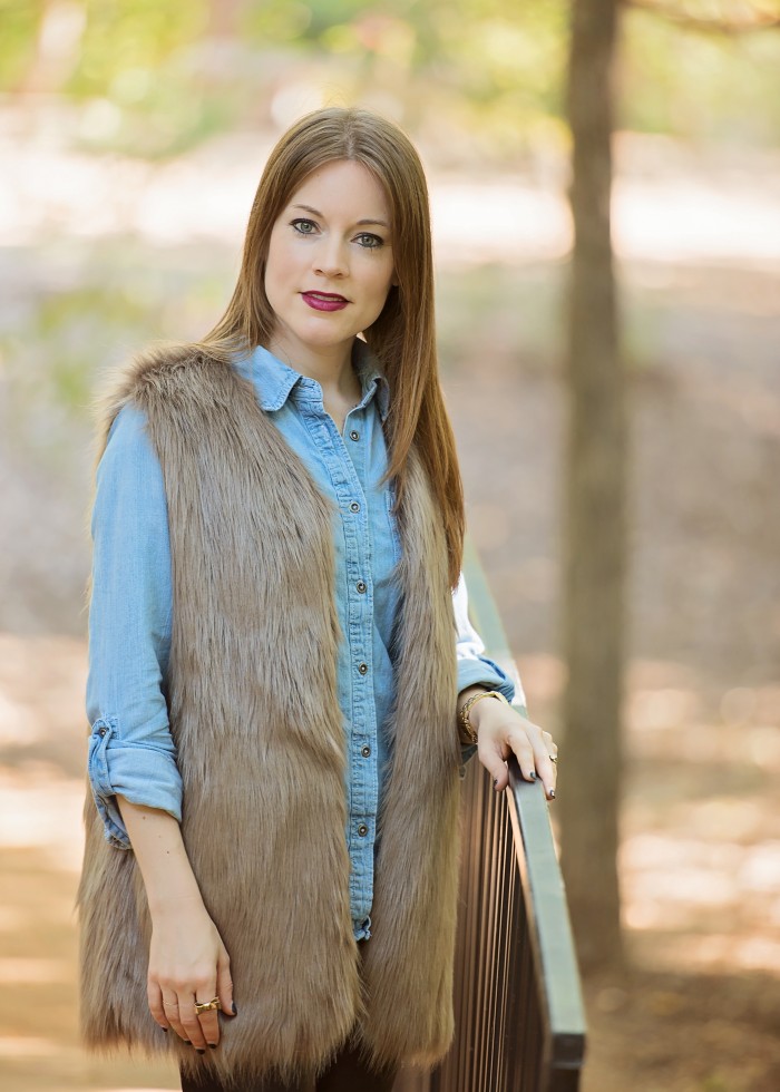 Faux Fur, Chambray & Leather