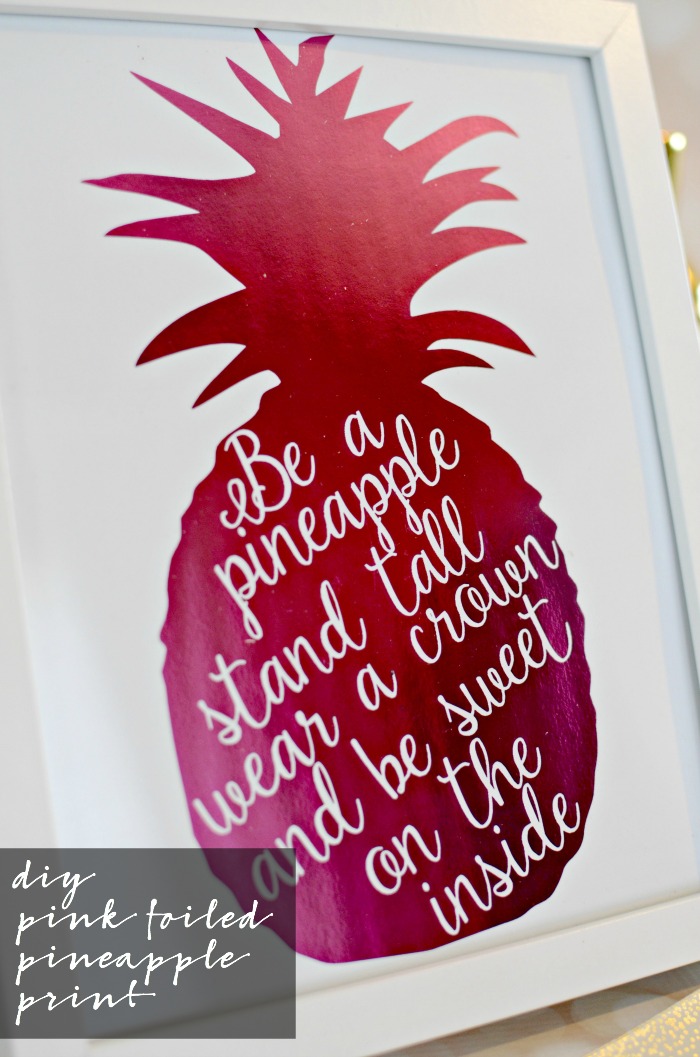 DIY Pink Foiled Pineapple Print