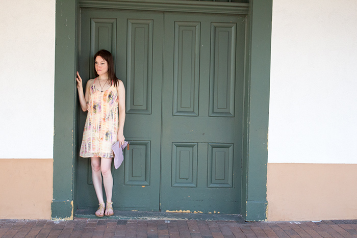 What to Wear in Santa Fe, NM - Summer Dress and Sandals from Target