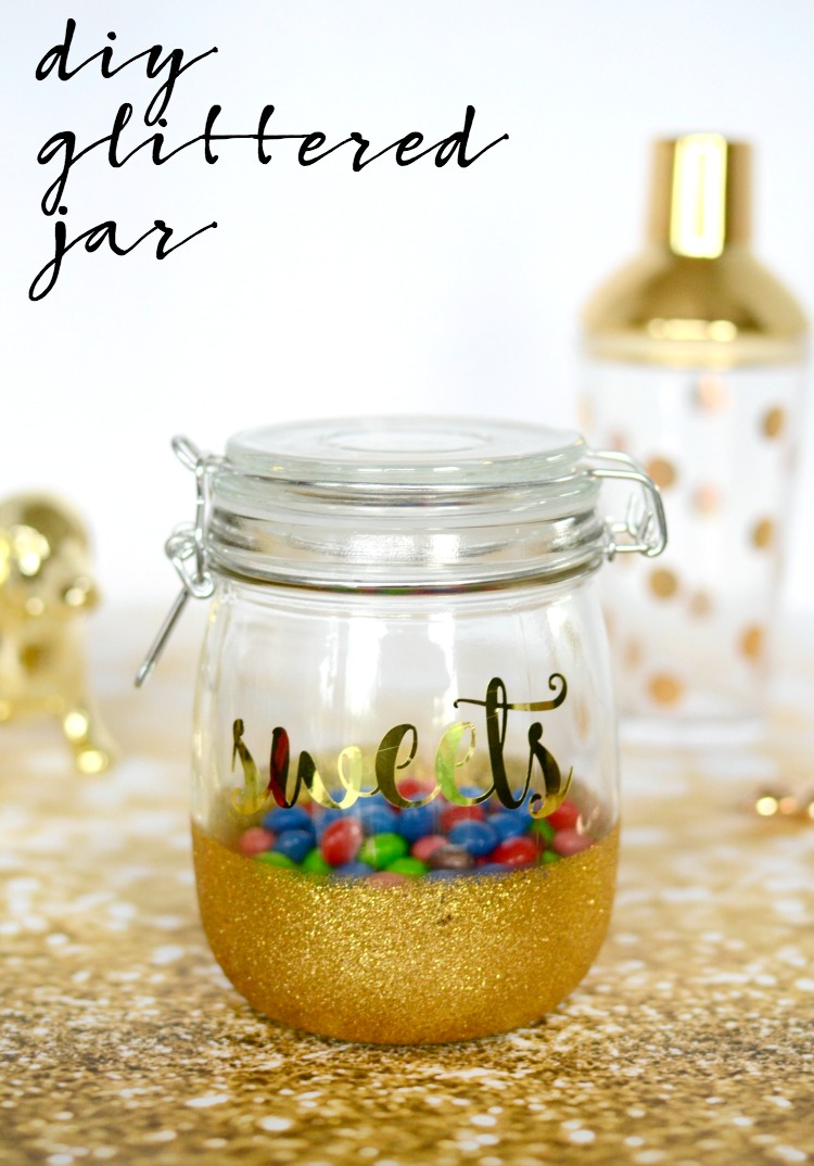 Learn how to make your own diy glittered jar!