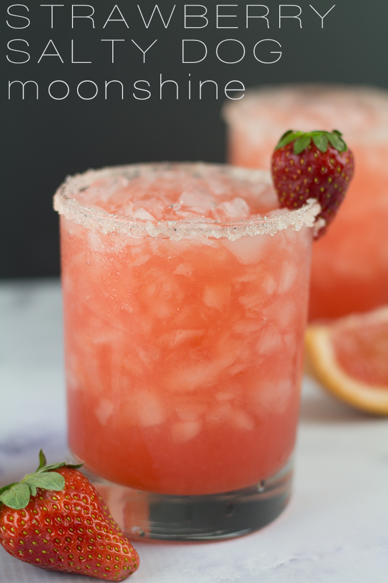 This Strawberry Salty Dog Moonshine cocktail is going to be a huge hit this BBQ season. 